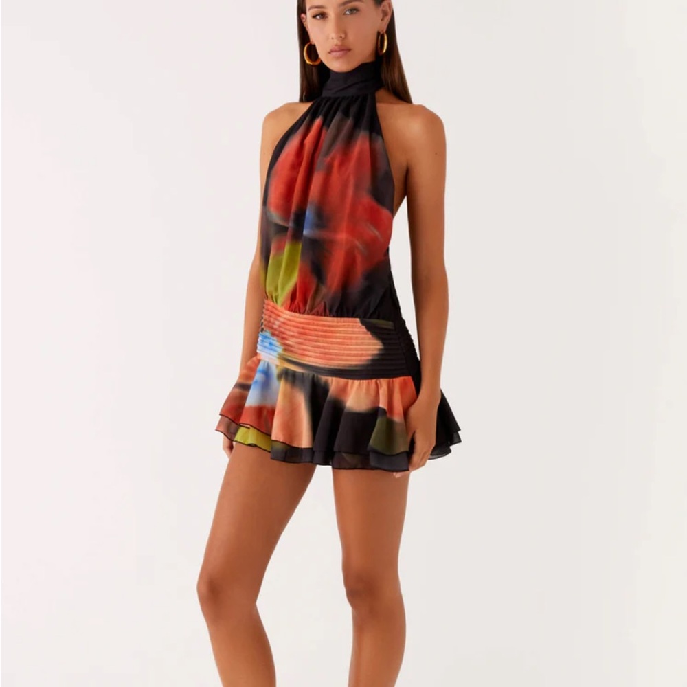 Peppermayo Willow Chiffon Mini Dress - Moody Floral